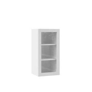 Designer Series Edgeley Assembled 15x30x12 in. Wall Kitchen Cabinet with Glass Door in White by Hampton Bay (Set of 2)