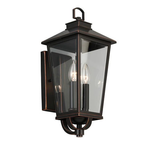 Williamsburg Gas Style 2-Light Outdoor Wall Mount Coach Light Sconce by Home Decorators Collection