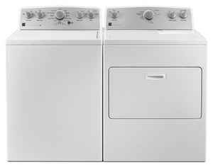 NEW: Kenmore 75132 7.0 cu. ft. Gas Dryer with SmartDry Plus Technology - White + Kenmore 25132 4.3 cu. ft. Top Load Washer w/Triple Action Impeller - White