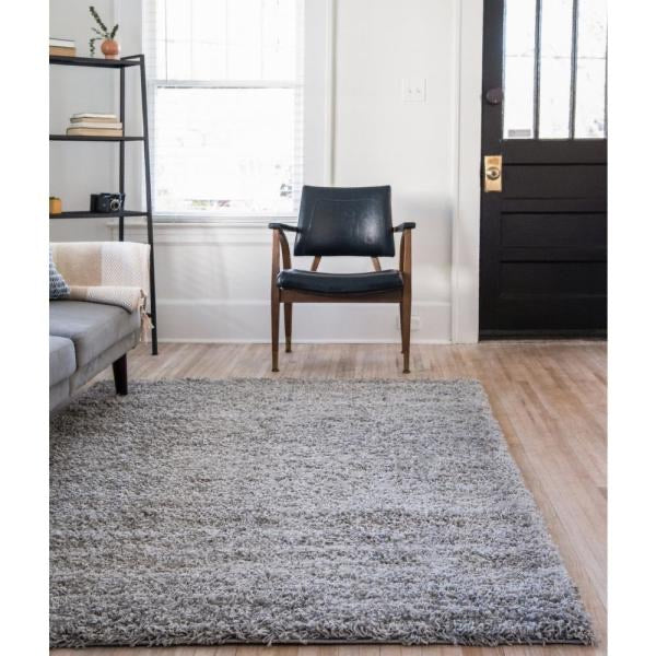 Solid Shag Cloud Gray 3 ft. x 5 ft. Area Rug by Unique Loom