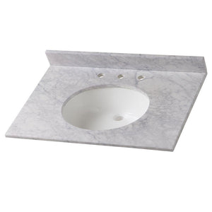Home Decorators Collection 31 in. W Stone Effects Vanity Top in Carrera