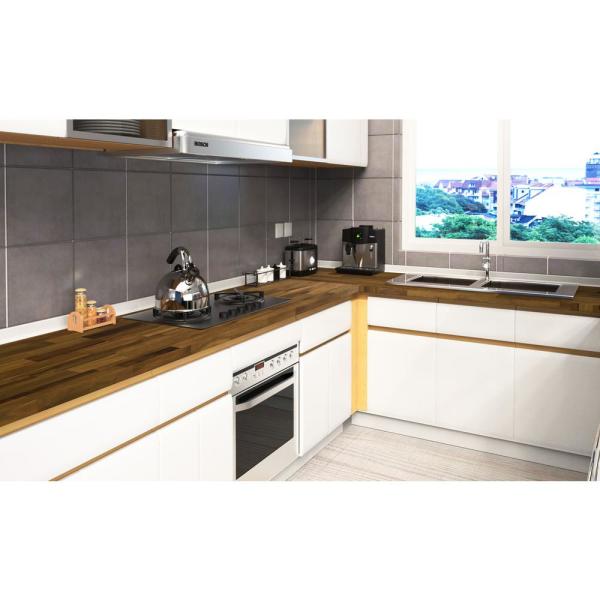 Solid Acacia 6 ft. L x 25.5 in. D x 1 in. T Butcher Block Countertop , Brown