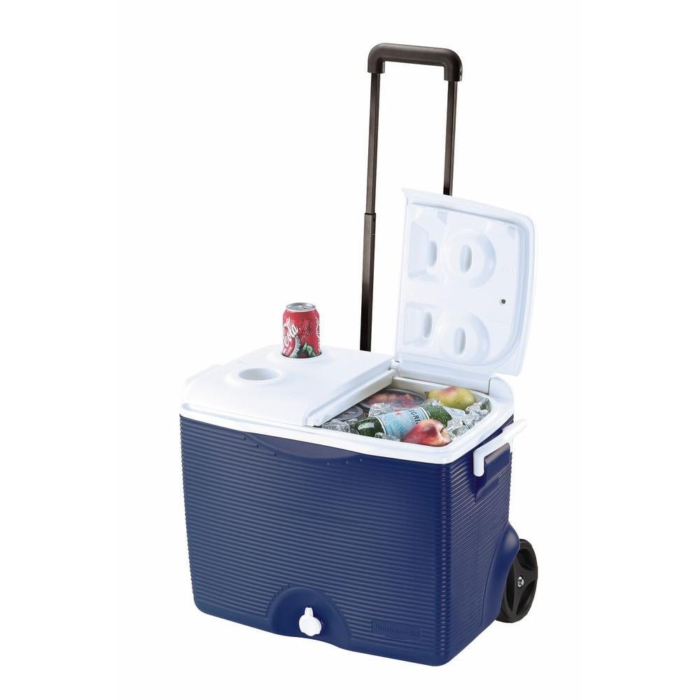 45 Qt. Blue Wheeled Cooler by Rubbermaid