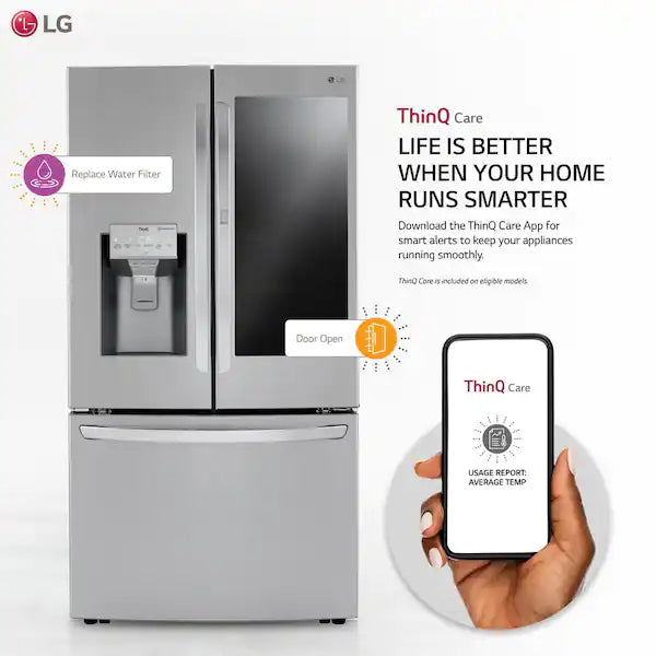 NEW: LG Electronics 30 cu. ft. French Door Smart Refrigerator, InstaView Door-In-Door, Dual Ice with Craft Ice in PrintProof Stainless Steel