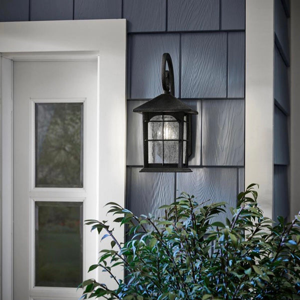 Brimfield 1-Light Aged Iron Outdoor Wall Lantern Sconce by Home Decorators Collection