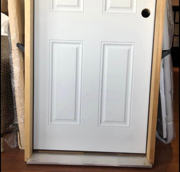MMI Door 32 in. x 80 in. Classic Left-Hand Inswing 2-Lite Clear 4-Panel Glass Primed Steel Prehung Front Door on 6-9/16 in. Frame