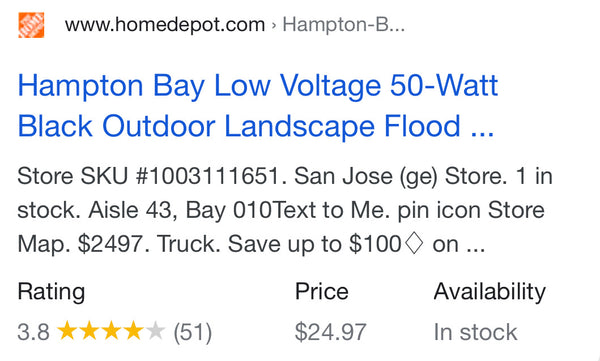 Low Voltage 50-Watt Black Outdoor Landscape Flood Light T3 Halogen Bulb by Hampton Bay