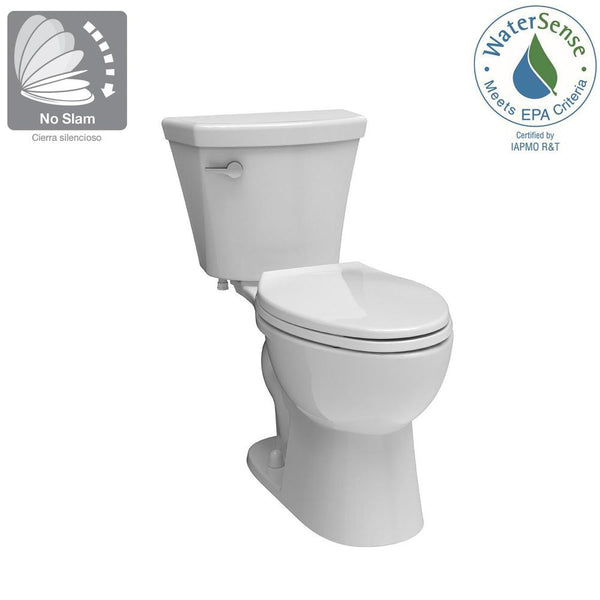 Delta Turner 2-piece 1.28 GPF Single Flush Elongated Toilet in White