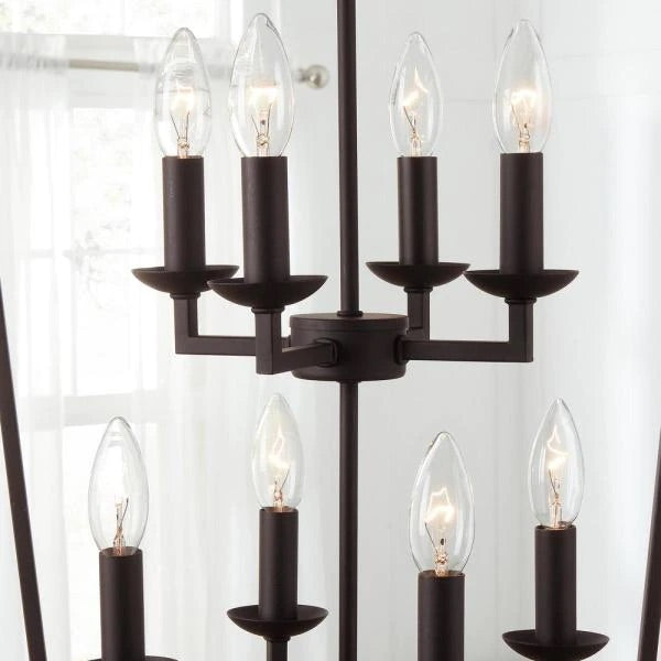 Weyburn 8-Light Bronze Caged Chandelier