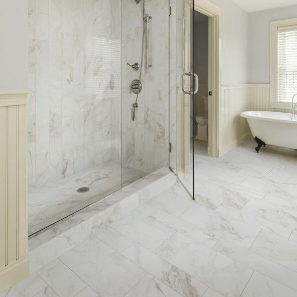 VitaElegante Bianco 12 in. x 24 in. Porcelain Floor and Wall Tile (171.60 sq. ft. / 11 case) by Marazzi