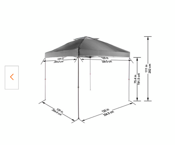 NS-100 10 ft. x 10 ft. Grey Instant Canopy Pop Up Tent by Everbilt