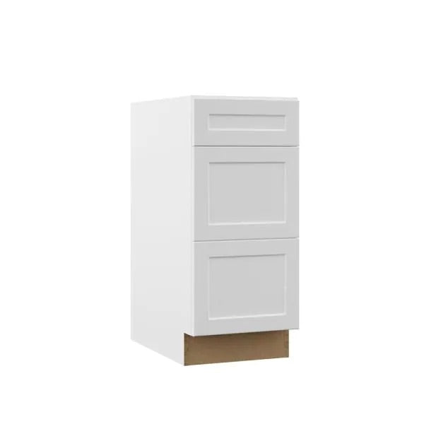 Designer Series Melvern Assembled 15x34.5x23.75 in. Drawer Base Kitchen Cabinet in White by Hampton Bay