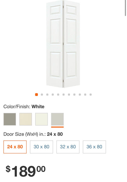 JELD-WEN 24 in. x 80 in. Colonist White Painted Textured Molded Composite MDF Closet Bi-fold Door