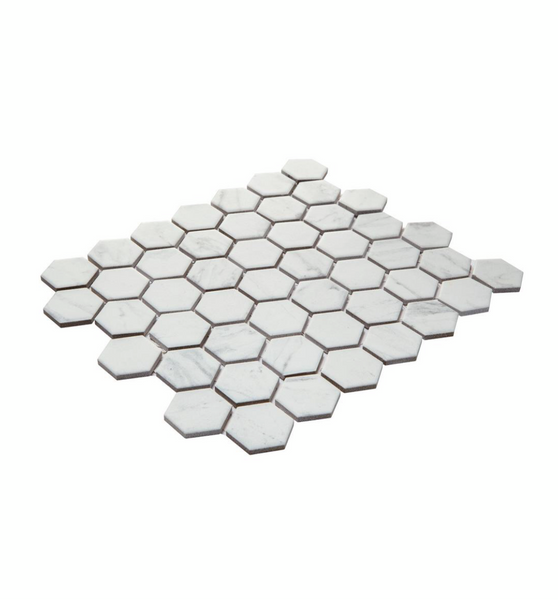 Lifeproof Carrara 10 in. x 12 in. x 6.35mm Ceramic Hexagon Mosaic Floor and Wall Tile Case (9.72 sq. ft. / 12 piece)
