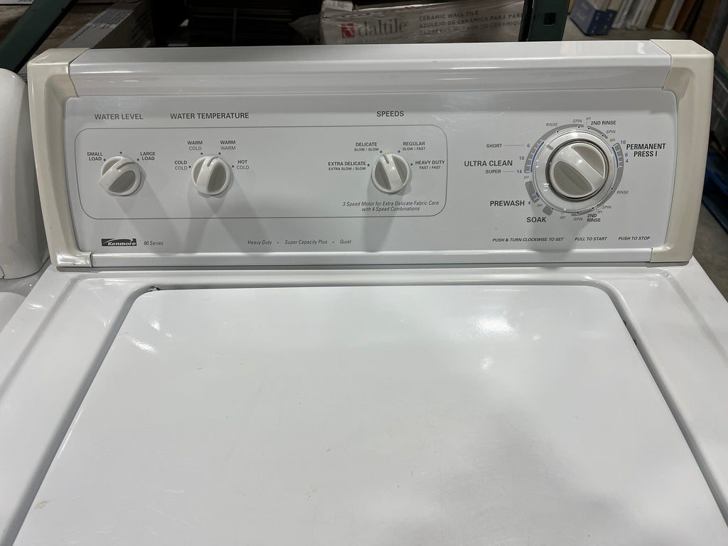 Kenmore Series 80 Top Load Washer Heavy Duty Super Capacity Plus 2 Speed  Motor 4 Temperature 1 Warm Rinse 3 Cold Rinse 4 Water Levels White SKU 16977