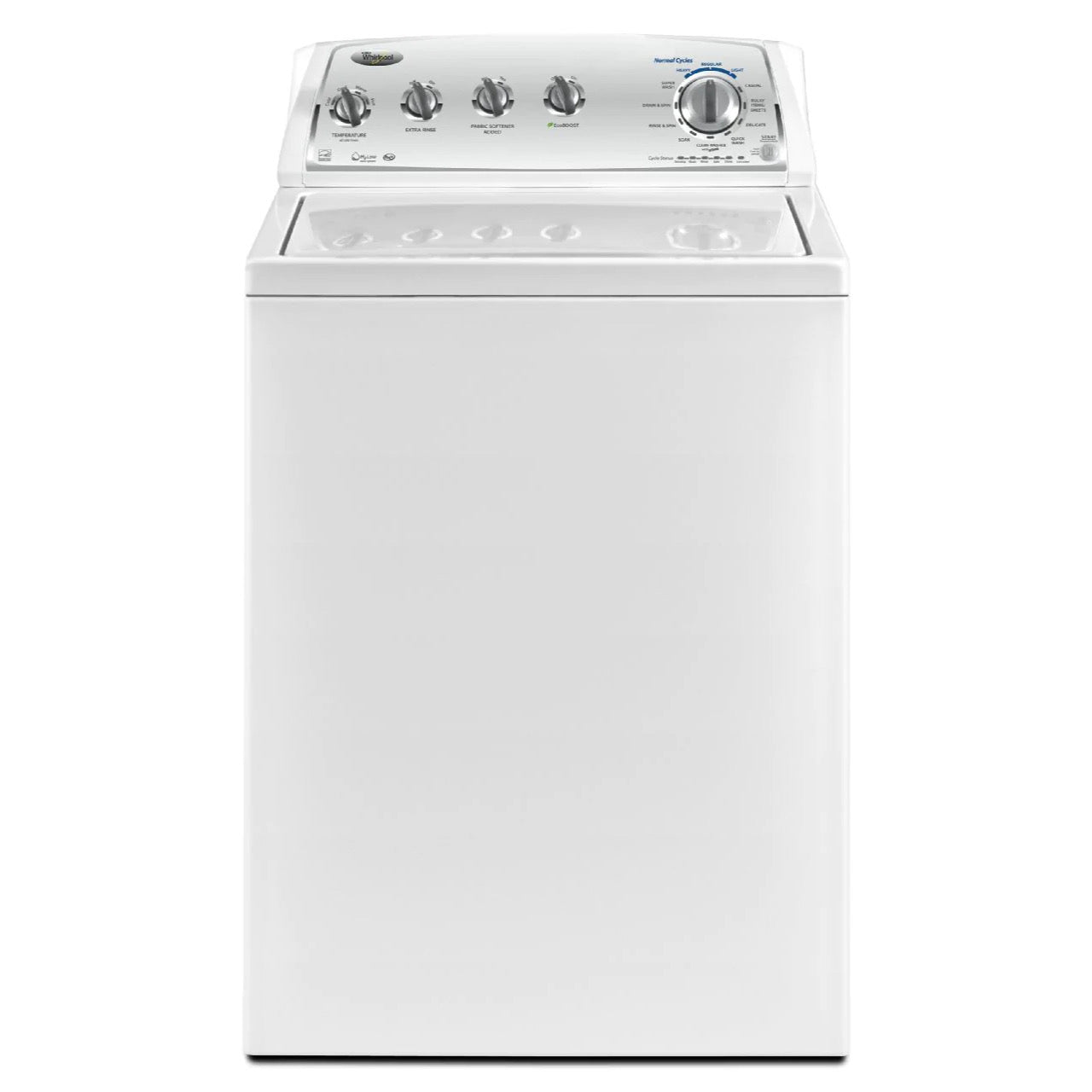 USED: Whirlpool WTW4950XW 27 Inch Top-Load Washer with 3.6 cu. ft. Capacity, 12 Cycles, 4 Temperatures, H2Low Sensor Wash, EcoBoost Option, Cycle Status Bar, CEE Tier III Energy Star Qualified and Quiet Spin Technology