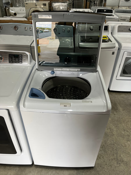 USED: 5.0 cu. ft. Top Load Washer with Super Speed in White 5.0 cu. ft. Top Load Washer with Super Speed in White WA50R5400AW/US & 7.4 cu. ft. Smart Gas Dryer with Steam Sanitize+ in White DVG52A5500W/A3