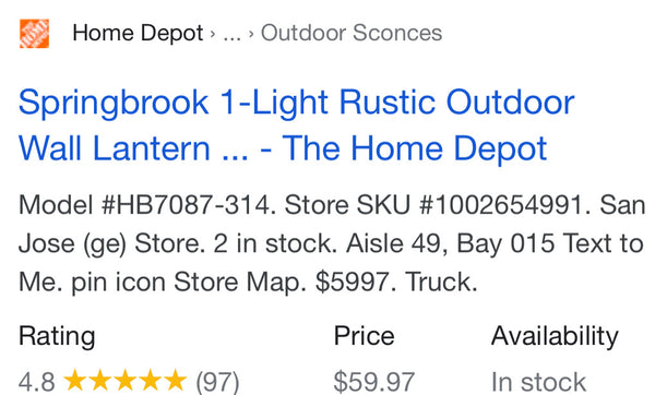 Springbrook 1-Light Rustic Outdoor Wall Lantern Sconce by Home Decorators Collection