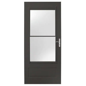 32 in. x 80 in. 400 Series Bronze Universal Self-Storing Aluminum Storm Door with Nickel Hardware by EMCO
