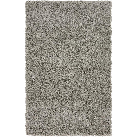 Solid Shag Cloud Gray 3 ft. x 5 ft. Area Rug by Unique Loom