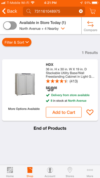 HDX 36 in. H x 30 in. W X 19 in. D Stackable Utility Base/Wall Freestanding Cabinet in Light Grey