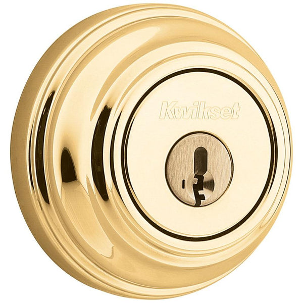 Kwikset 985 Series Polished Brass Double Cylinder Deadbolt Featuring SmartKey Security