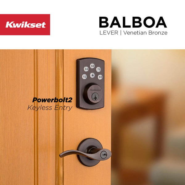 Kwikset Powerbolt2 Venetian Bronze Single Cylinder Electronic Deadbolt Featuring SmartKey Security