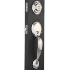 Kwikset Dakota Satin Nickel Single Cylinder Door Handleset with Polo Door Knob Featuring SmartKey Security