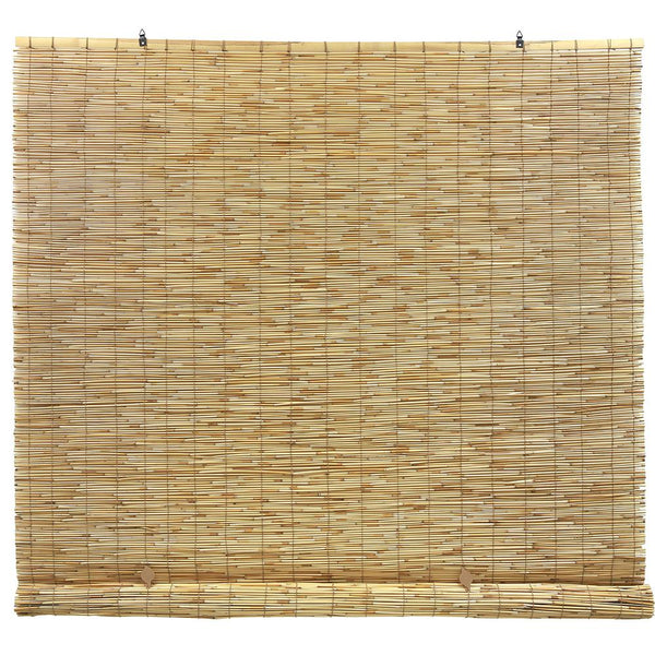 Natural Cordless Light Filtering UV Protection Bamboo Interior/Exterior Manual Roll-Up Shade 72 in. W x 72 in. L by Radiance