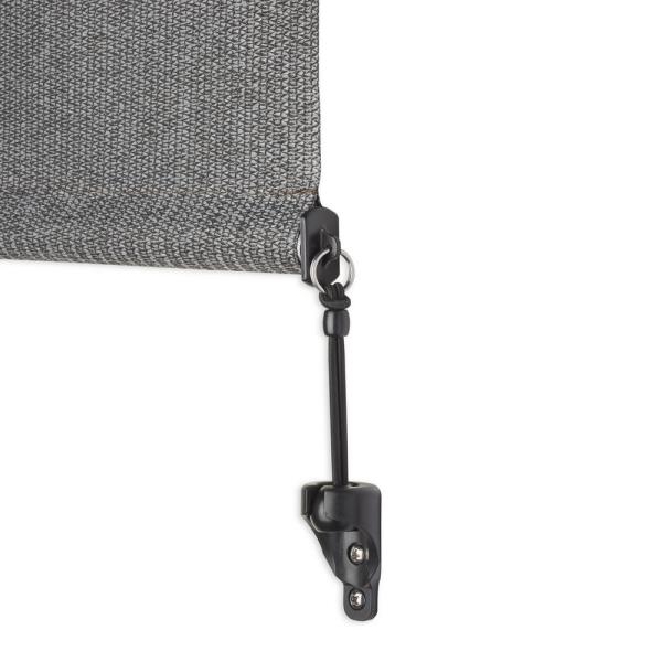 Pewter Cordless Light Filtering Fade Resistant Fabric Exterior Roller Shade 72 in. W x 72 in. L by