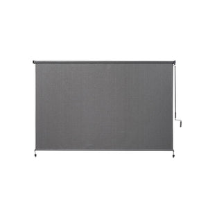 Pewter Cordless Light Filtering Fade Resistant Fabric Exterior Roller Shade 96 in. W x 72 in. L by Coolaroo