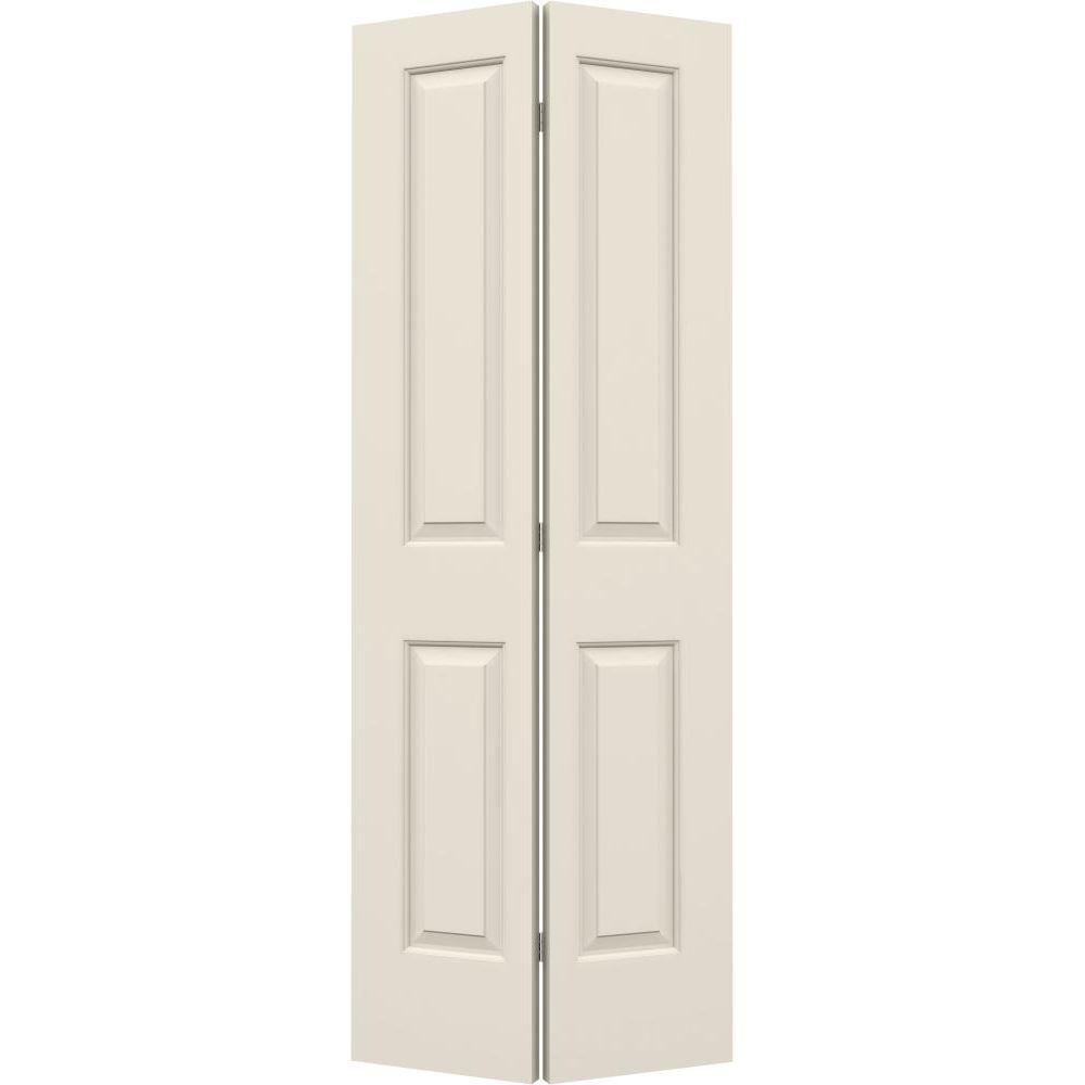 JELD-WEN 32 in. x 80 in. Cambridge Primed Smooth Molded Composite MDF Closet Bi-Fold Door