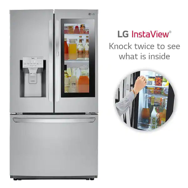 NEW: LG Electronics 26 Cu. Ft. French Door Smart Refrigerator with InstaView Door-in-Door Glide N' Serve in PrintProof Stainless Steel MOD: LFXS26596S /10
