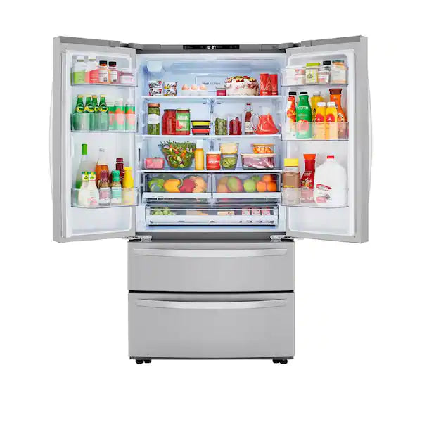 NEW: LG Electronics 23 cu. ft. 4-Door French Door Refrigerator with Internal Water Dispenser in PrintProof Stainless Steel, Counter Depth