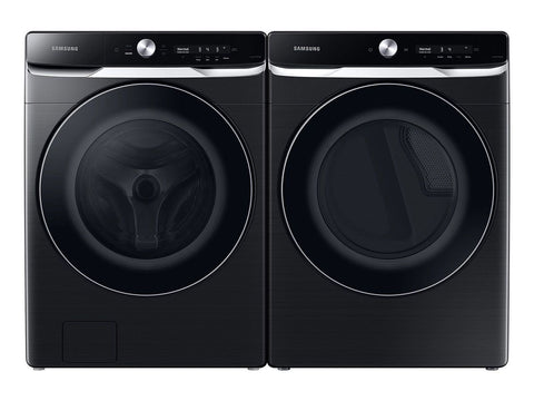 NEW: 5.0 cu. ft. Extra-Large Capacity Smart Dial Front Load Washer with OptiWash™ in Brushed Black + Samsung - 7.5 cu. ft. Smart Dial Electric Dryer with Super Speed Dry - Brushed black