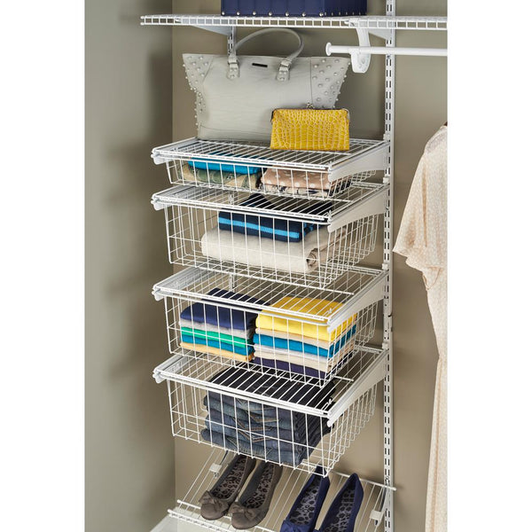 ClosetMaid 17 in. D x 21 in. W x 27 in. H ShelfTrack 4-Drawer Kit Steel Closet System in White