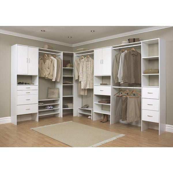 ClosetMaid Selectives 14.625 in. D x 16.875 in. W x 82.5 in. H White Custom Laminate Closet System Organizer
