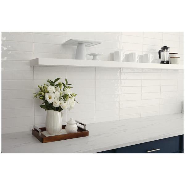 LuxeCraft White 3 in. x 12 in. Glazed Ceramic Subway Wall Tile (60 sq. ft. / 5 cases) by Marazzi